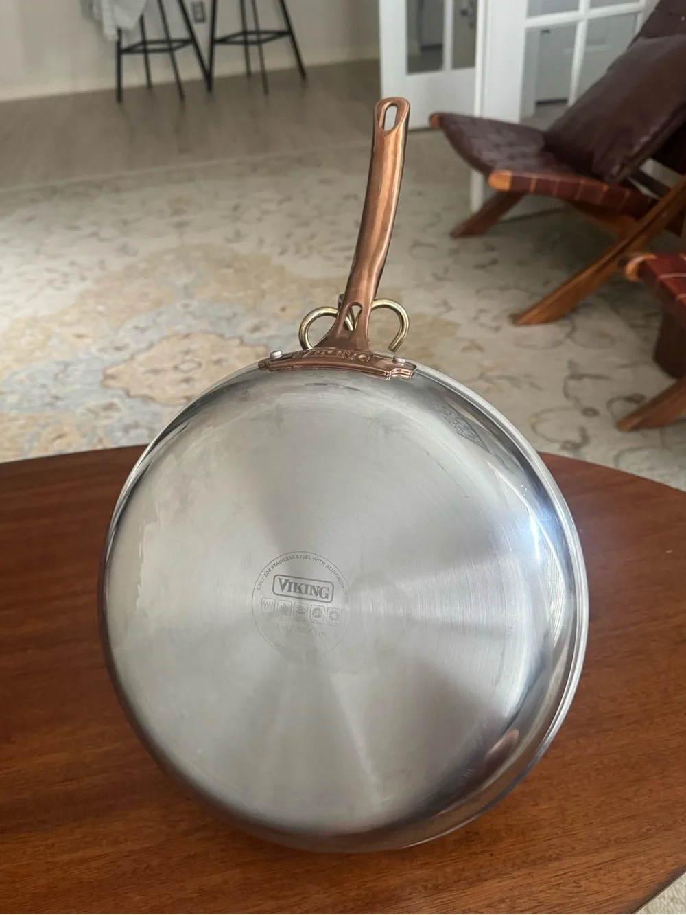 Viking 3-Ply 304 Stainless Steel 12” Fry Pan Skillet Aluminum Core Copper Handle